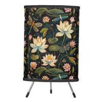 Dreamy Lotus Blossoms Tripod Lamp