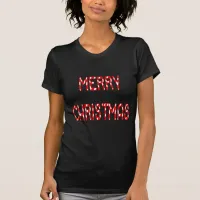 Merry Christmas Candy Cane Font T-Shirt