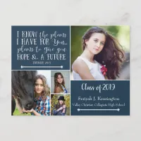 Christian Bible Verse Photo Collage Graduation Postcard