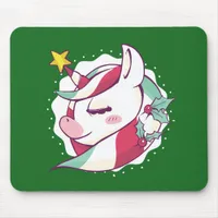 Christmas Unicorn Mouse Pad