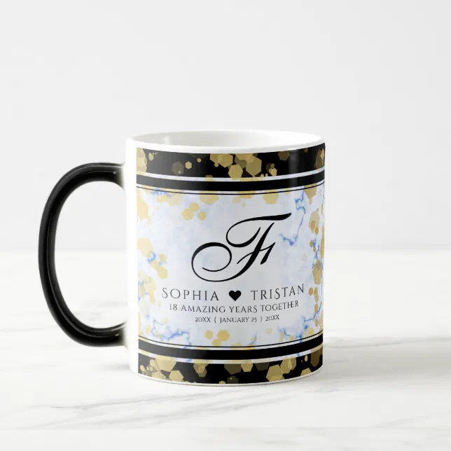 Elegant 18th Porcelain Wedding Anniversary Magic Mug