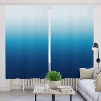 Azure Sky Blue Sea Ombre Gradient Blackout Curtains