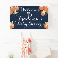 A Little Cutie is On The Way-Orange, Navy Blue Banner