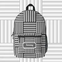 Modern stripes in black, white and gray - custom   printed backpack