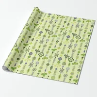 Shamrock Clover Floral Minimalist Pattern Wrapping Paper