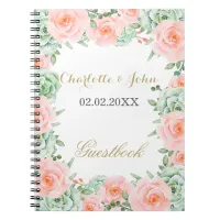 Watercolor Succulent Blush Floral Elegant Wedding Notebook