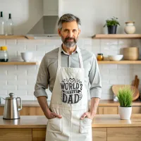 World’s Bestest Dad Heartfelt Typography Long Apron