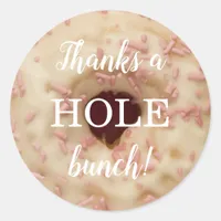 Pink Sprinkles Donut | Thank You Classic Round Sticker