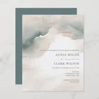 BUDGET Watercolor Abstract Wedding Invitation