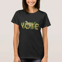 Vintage Greenery Floral Elegant Feminine Go Vote T-Shirt