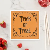 Halloween Pumpkin Orange & Black Trick or Treat Napkins