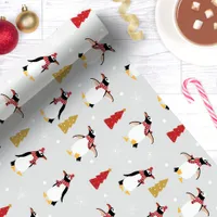 Cute Winter Penguin Christmas Wrapping Paper