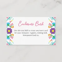 Viva la Novia Mexican Despedida Bash Bridal Shower Enclosure Card