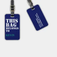 Bag Attention Name Address Personalized Blue Luggage Tag