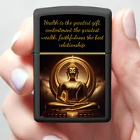 Golden Buddha in serene meditation Zippo Lighter