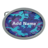 Dark Blue and Purple Camouflage Belt Buckle