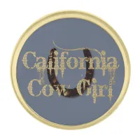 Rustic California Cowgirl Gold Finish Lapel Pin