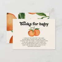 Little Cutie Orange Baby Shower Book Request Enclosure Card