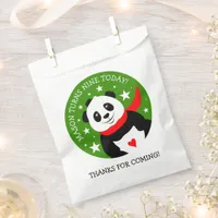 Cute Happy Birthday Panda with Bowler Hat & Scarf Favor Bag