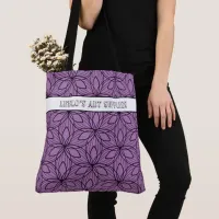 Geometric Black and Purple Art Supply Tote Bag