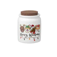 Merry Woofmas Typography Candy Jar