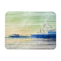 Santa Monica Pier green grey Canvas Magnet