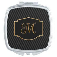 Elegant, Sophisticated Striped Monogram  Compact Mirror