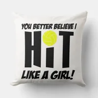 hit like a girl volleyball throw pillow