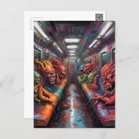Train full of Demons and lost Souls Postcard