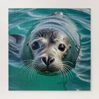 Cute Seal Sticking Head out of Water  Jigsaw Puzzle