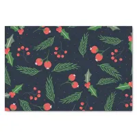 Holly Berries Pine Winter Foliage Tissue Paper