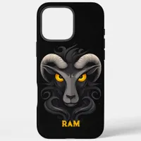 Angry Ram Black iPhone 16 Pro Max Case