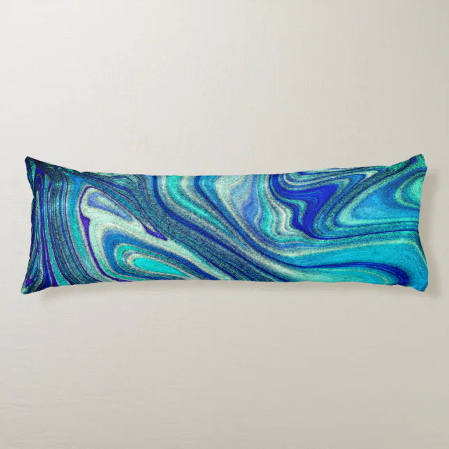 Elegant Aquamarine Paua Rainbow Shell Inspired Body Pillow