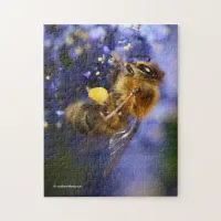 Beautiful Honeybee on the California Lilac Jigsaw Puzzle