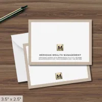 Classic Monogram Financial Note Card