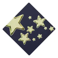 Golden Starburst Graduation Cap Topper