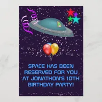 Space Alien Kids Birthday Party Invitation