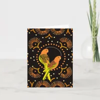 Blank Tropical Birds Floral Note Card