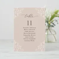 Elegant Champagne Wedding Seating Chart Sign Card