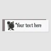 Vintage Gothic Black Roses Personalised Car Magnet