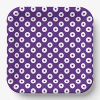 Simple Dark Purple and White Polka-Dots Paper Plates
