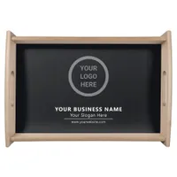 Black Elegant Custom Logo Business Brand Promotion Serving Tray