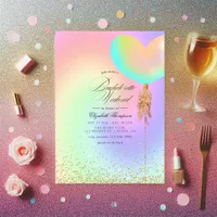 Elegant Pastel Faux Glitter Bachelorette Weekend Invitation