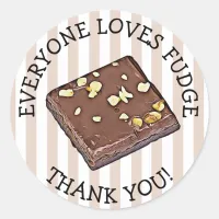 Thank you Fudge Candy Shop Stickers