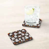 Halloween Ghost and Pumpkin Beverage Coaster