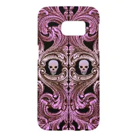 Goth Pink Ornament with Skull Samsung Galaxy S7 Case