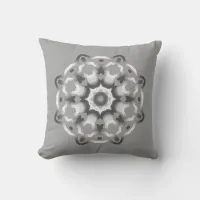 *~* Snuggly Meditative Shades of Gray Mandala Throw Pillow