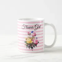 Flower Girl Pink Rose Bouquet Personalized  Mug