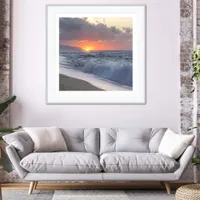 Coastal Sunset Beach Sand & Surf Photography Poster