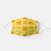 Yellow & Orange Squares Op Art Geometric Pattern Adult Cloth Face Mask